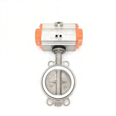 Pneumatic Nerjaveèi asye PTFE Wafer Papiyon Valv Retounen Detay View